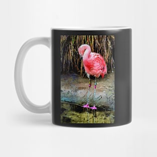 Pink Flamingo Digitized Watercolor Mug